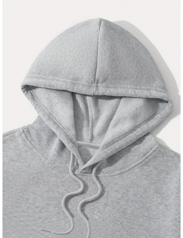 Men's Plus Size Casual Geometric Pattern Hoodie - Polyester Knit Fabric, Regular Fit, Hooded Sweatshirt with No Detail - 1 Count