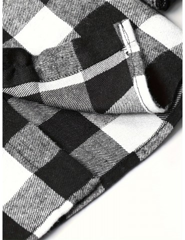 Plus Size Men's Casual Long Sleeve Button Down Shirt Fashion Classic Buffalo Plaid Flannel Top