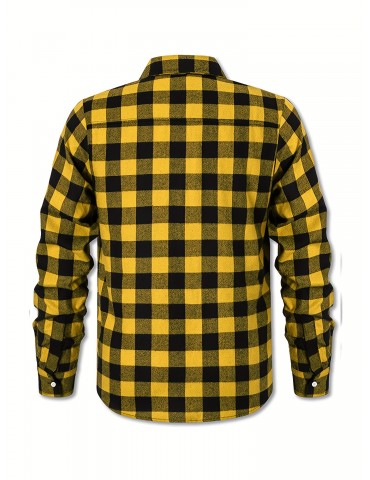 Plus Size Men's Casual Long Sleeve Button Down Shirt Fashion Classic Buffalo Plaid Flannel Top