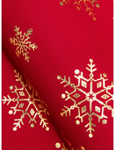 Yuletide Glow, Plus Size Men's Christmas Shirt - Festive Red & Golden Snowflake Design, Polyester, Button-Up Collar, Perfect for Holiday Parties, PLUS SIZE