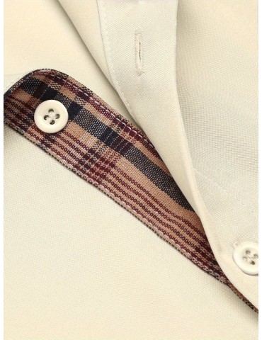 Men's Casual Short Sleeve Dress Shirt - Wrinkle-Free, Plaid Collar, Button-Down Summer Top, PLUS SIZE