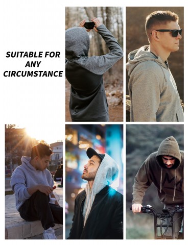 Winter Men's Fleece Hoodies Full Zip Up Coat Hooed Sweatshirt Warm Thick Coats Kangaroo Pockets