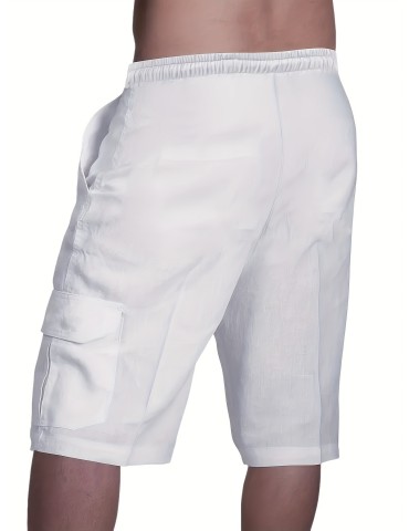 Men's Casual Active Shorts, Chic Simple Solid Color Beach Shorts For Summer