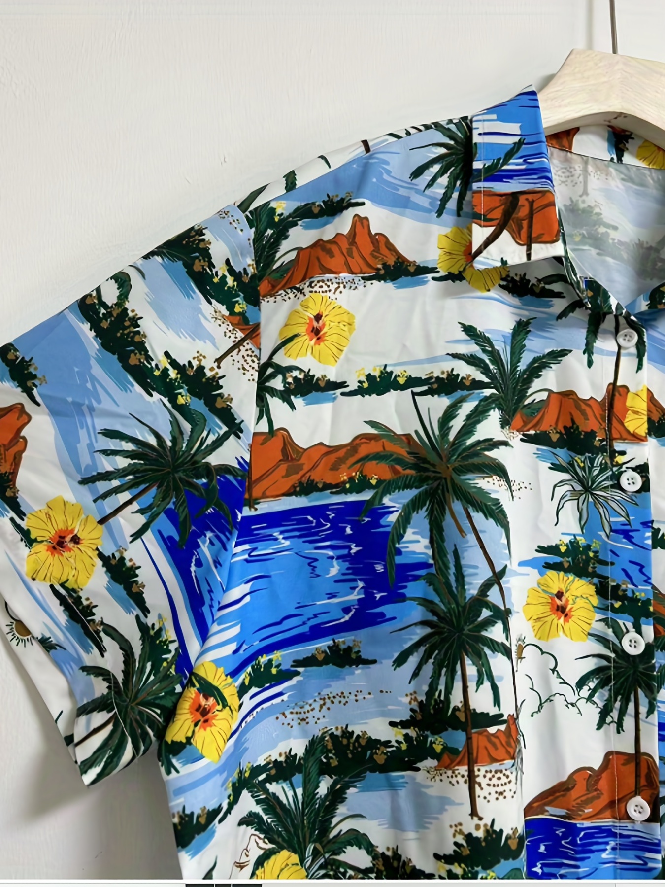 plus size mens fashion casual shirt 3d coastal shining print shirt oversized short sleeve hawaiian tops for summer mens clothing details 3